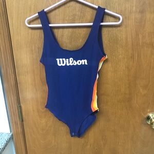 Forever 21 Wilson Blue Sporty Bodysuit Medium